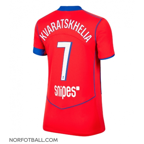 Billige Fotballdrakt Paris Saint-Germain Khvicha Kvaratskhelia #7 Replika Tredjedrakt Dame 2025-26 Kortermet Billige Fotballdrakt Paris Saint-Germain Khvicha Kvaratskhelia #7 Replika Tredjedrakt Dame 2025-26 Kortermet